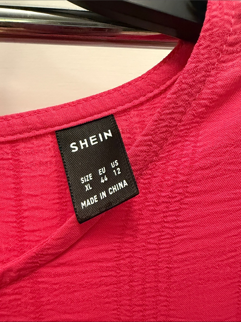 SHEIN Hot Pink Textured Ruffle Sleeve Dress - Picture 2 of 3